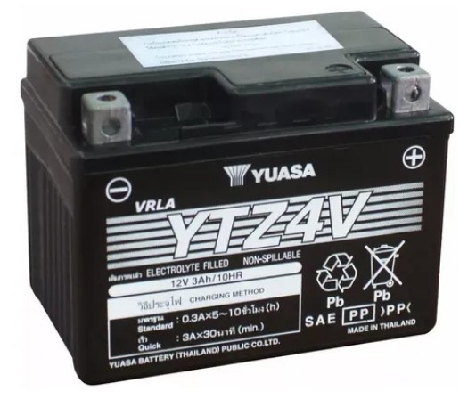 BATERIA YUASA AGM YTZ 4V =YTX4LBS (11/ 7/ 8)10 IN