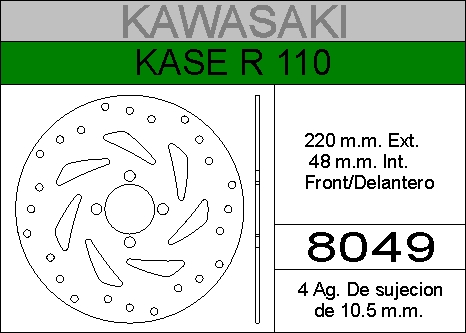 DISCO FRENO KAWA 110 KASER......HIERRO.DEL..HD8049