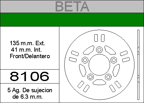 DISCO FRENO BETA CUATRICICLO....HIERRO.DEL..HD8106