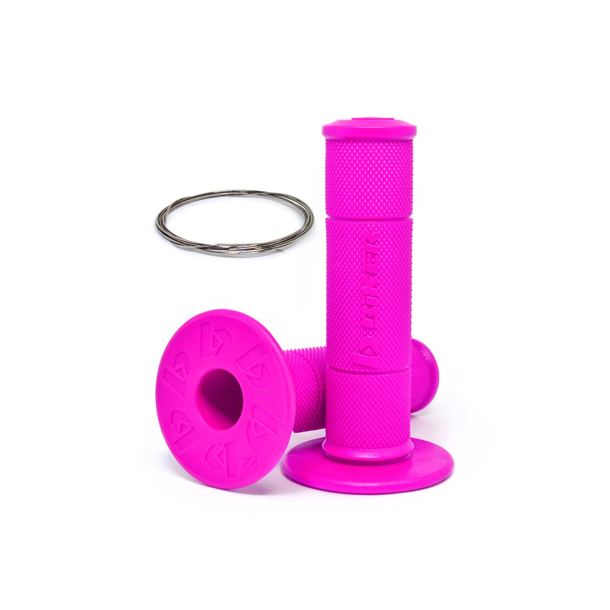 PUÑO BIKER DIAMOND GRIP ALAMBRE NEON ROSA441902-BR