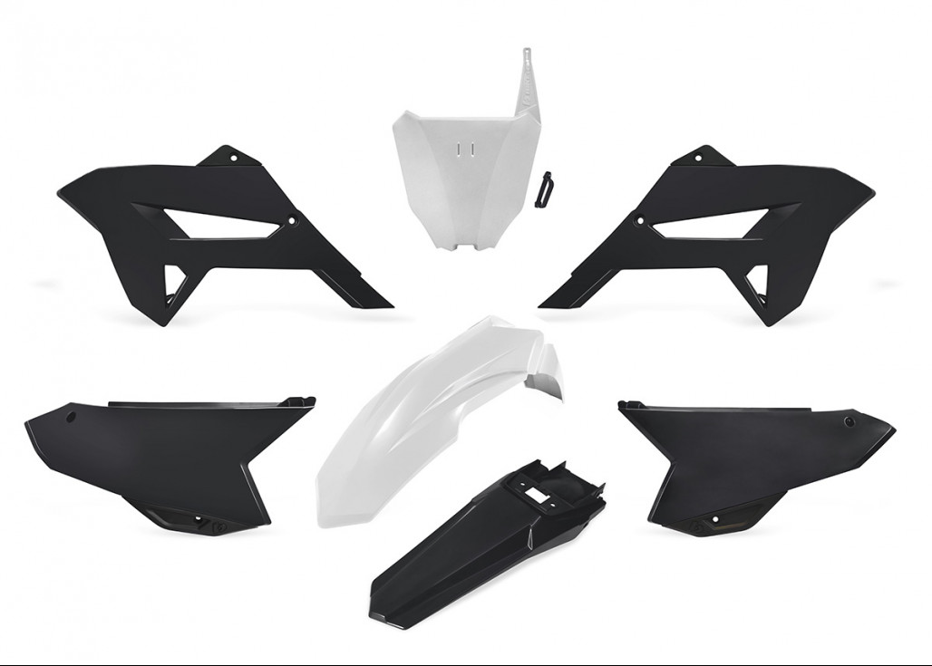 KIT PLAST.HONDA 230CRF(R1DE)BLAN/NEG-1121408-BIKER